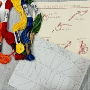 Colorful Embroidery Floss Set with Pattern
